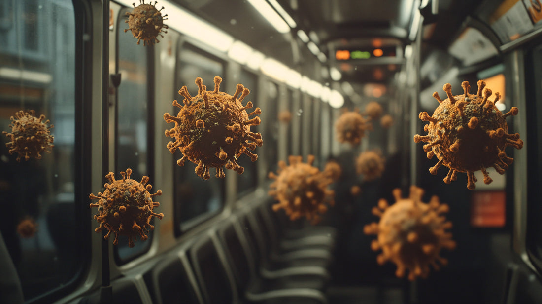 Illustrative Depiction of Virus on Public Transport