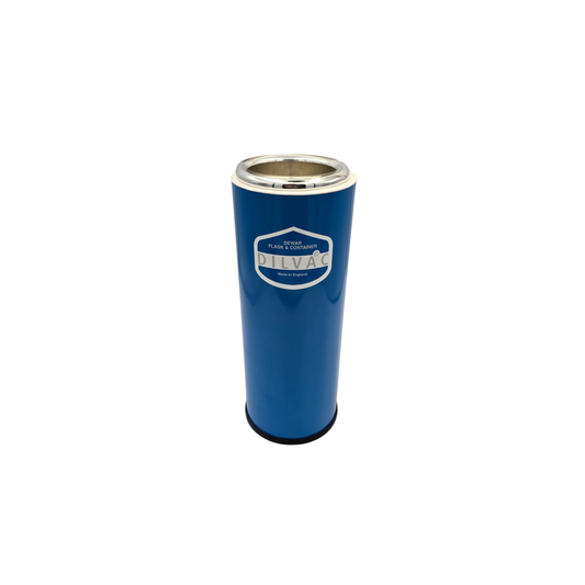 Enamelled Steel DILVAC MS77 Open Dewar Flask for handling Liquid Nitrogen