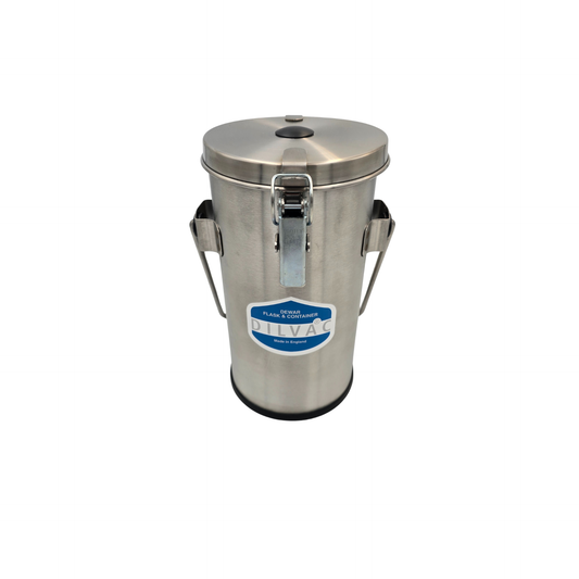 DILVAC SS111 Lidded Stainless Steel Dewar Flask with Clamp