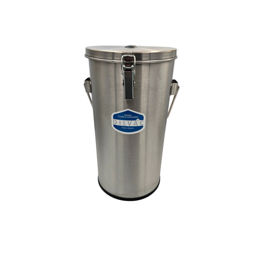 DILVAC SS333 Lidded Stainless Steel Dewar Flask with Clamp