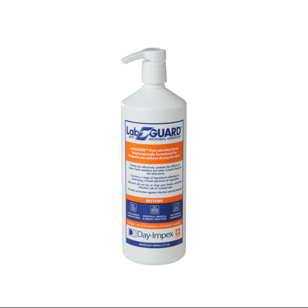 LabGUARD bottle with pump on a white background