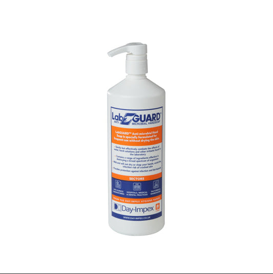 LabGUARD bottle with pump on a white background